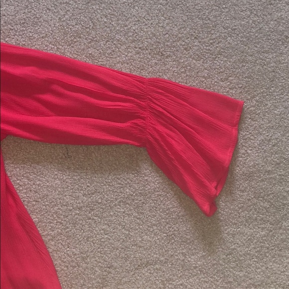 Sanctuary Dark Coral Off Shoulder Long Sleeve Top - Picture 4 of 5